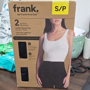 Frank & Oak Size S Black 2 Pack of Smoothing Contour Tank Tops